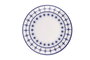 Hermia GBSATN24Y4R1614 Vajilla de Porcelana 24 Piezas Blanco y Azul Apta Lavavajillas Microondas